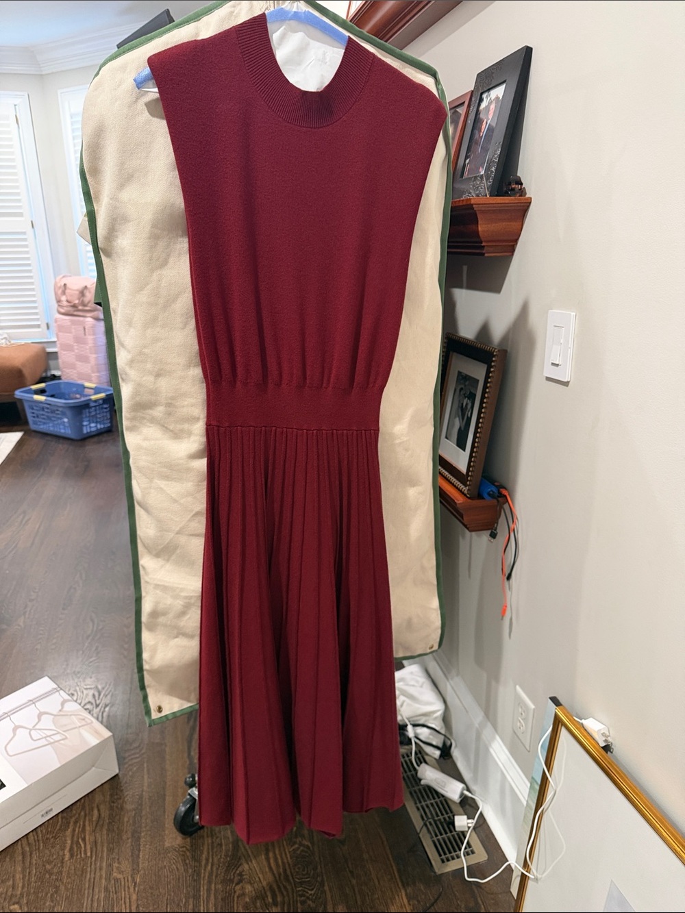 THML Sleeveless Knit Midi Dress in Burgundy